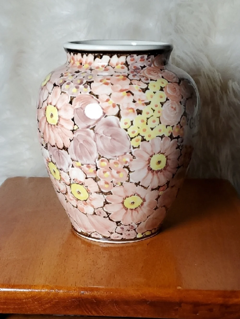 Vintage Boleslawiec Floral Vase Commemorative Of Partnership